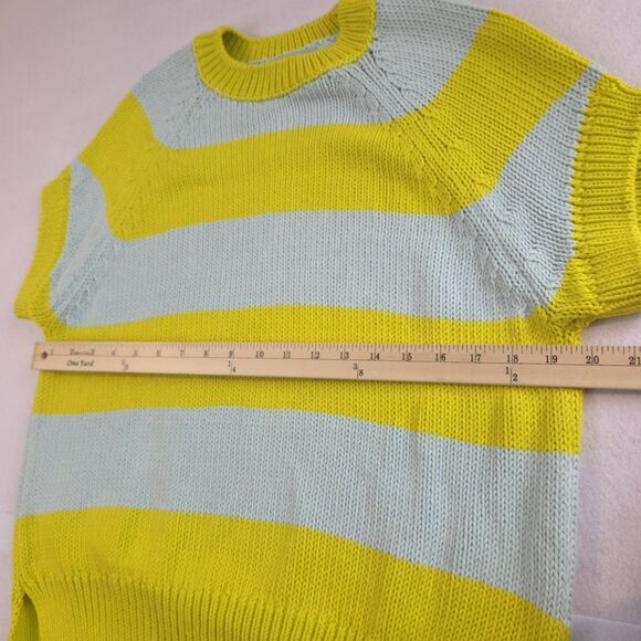 Mersea Voyageur Chunky Knit Sweater S Striped Blue Yellow Nautical Coastal Beach - Picture 6 of 10